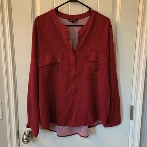 Express Polka Dot Henley Blouse